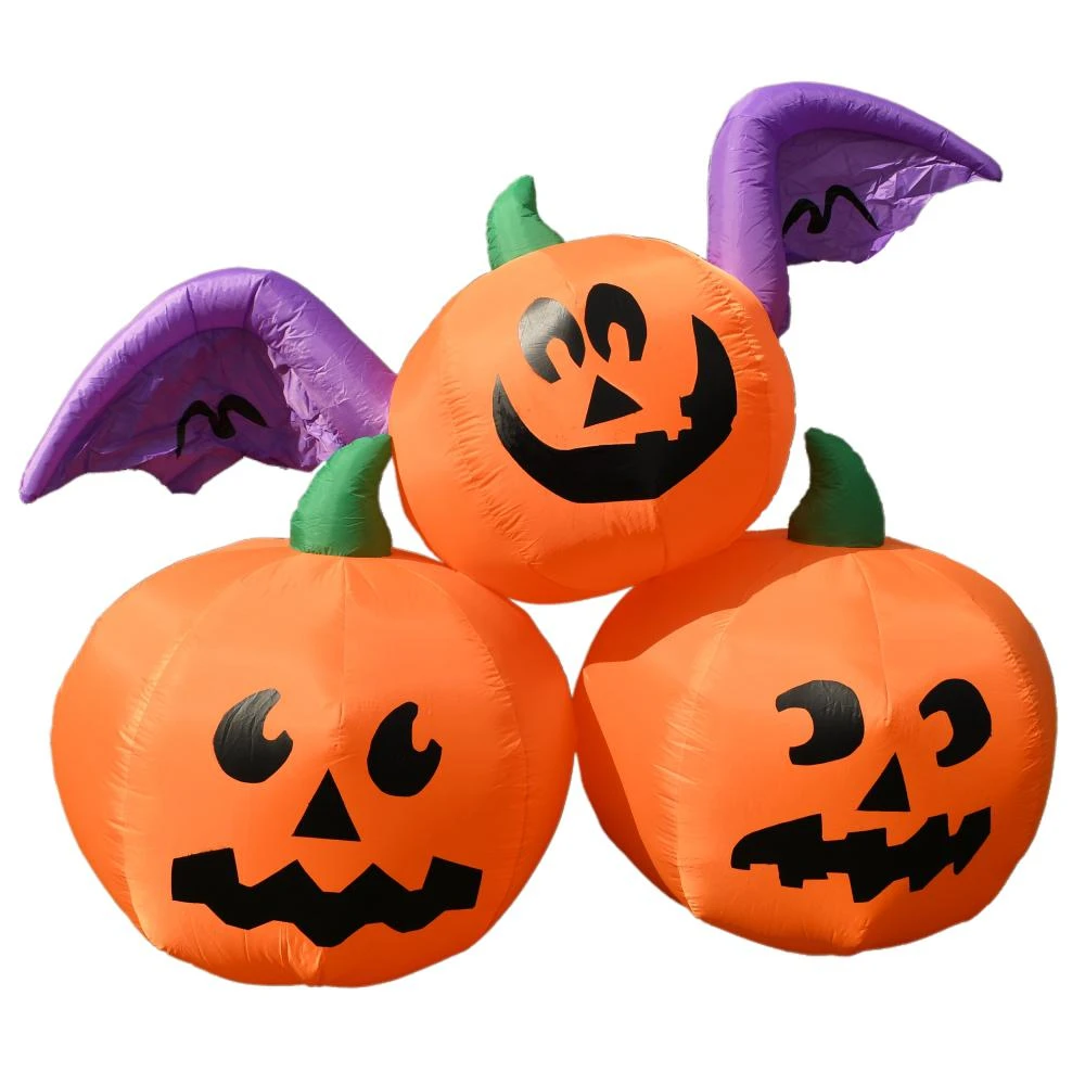 ALEKO 6 Ft. Pre-Lit Winged Jack-O-Lantern Trio Halloween Inflatable 3 ALEKO 6 Ft. Pre-Lit Winged Jack-O-Lantern Trio Halloween Inflatable