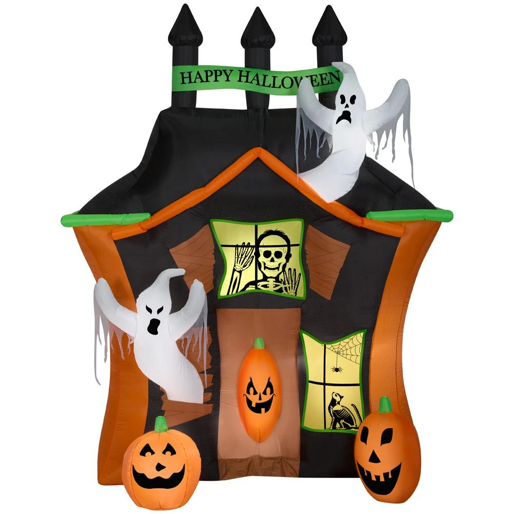 Gemmy 9 Ft. Pre-Lit Haunted Ghost House Halloween Inflatable Halloween Inflatables 3 Gemmy 9 Ft. Pre-Lit Haunted Ghost House Halloween Inflatable Halloween Inflatables