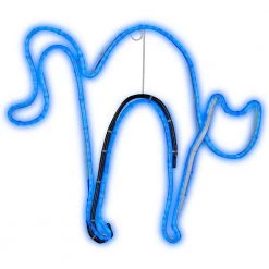 Gemmy 1.2 Ft. H Light Glo Cat With Neon Lights Halloween Yard Decor