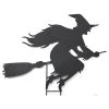 Gerson 45 In. L Metal Witch On Broom Silhouette Yard Decoration Halloween Yard Decor