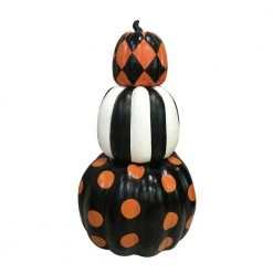 Home Accents Holiday 26.5 In. Fall Halloween 3-Piece Stacked Pumpkins Halloween Props