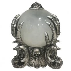 Home Accents Holiday 7.5 In LED Skeleton Fortune Teller Crystal Ball