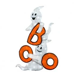 Halloween Yard Decor Home Accents Holiday 52 In. LED White And Orange Lighted BOO