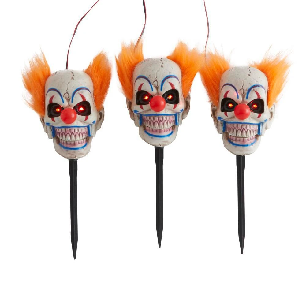 Home Accents Holiday Animated LED Clown Pathway Halloween Markers (3-Pack) 3 Home Accents Holiday Animated LED Clown Pathway Halloween Markers (3-Pack)